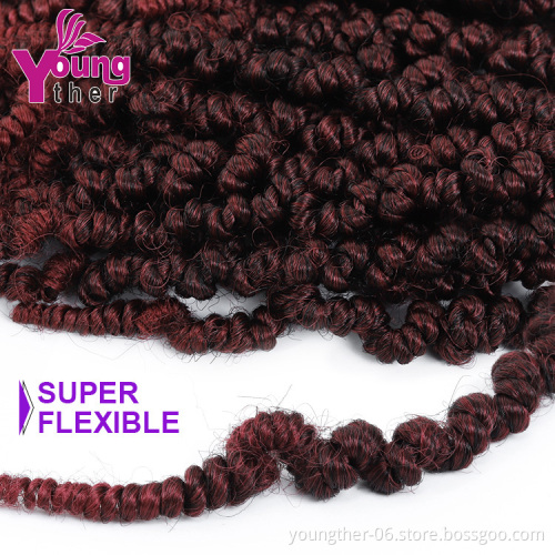 Pre-looped Spring Passion Fluffy Bomb Twists  Synthetic Bomb Twist Crochet Hair Extensions Pre Spring  Braiding Hair
